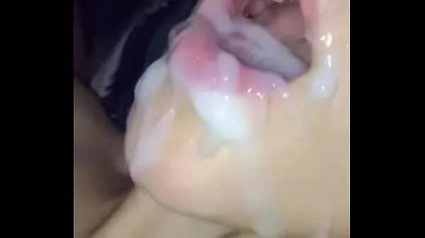 Vis Teen takes massive cum in mouth in slow motion nye film