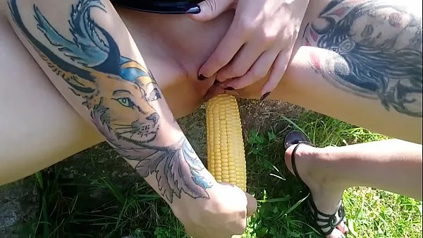 Show Lucy Ravenblood fucking pussy with corn in public new Movies