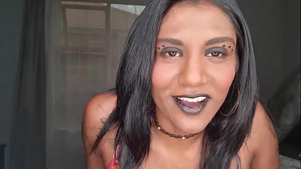 Show Desi slut wearing black lipstick wants her lips and tongue around your dick and taste your lips | close up | fetish new Movies