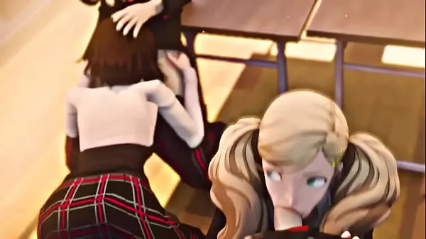 Show Ann and Makoto give blowjobs (Persona 5 new Movies