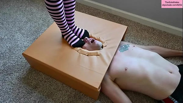 Show TSM - Dylan tramples my face in a fetish box wearing long socks new Movies